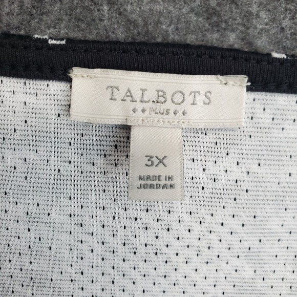 Talbots Top Womens 3XL Black & White Plaid Windowpane Ponte Pullover Career NWT - Picture 2 of 7